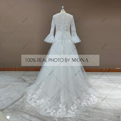 ヴィンテージ袖付きドレス ウェディングドレス  前撮り  結婚式 二次会ドレス 161 2枚目の画像