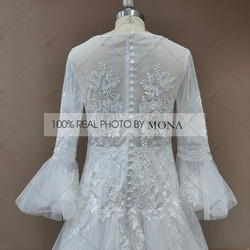 ヴィンテージ袖付きドレス ウェディングドレス  前撮り  結婚式 二次会ドレス 161 6枚目の画像