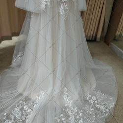 ヴィンテージ袖付きドレス ウェディングドレス  前撮り  結婚式 二次会ドレス 161 11枚目の画像