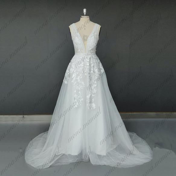 前撮りドレス　ウェディングドレス　二次会ドレス　結婚式 ウエディングドレス 二次会 レース トレーン 花嫁 前撮り