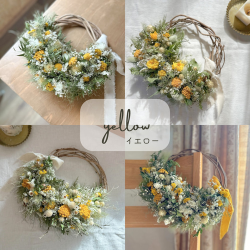 色が選べる》むすびリース Lサイズ《受注生産》ドライフラワーリース