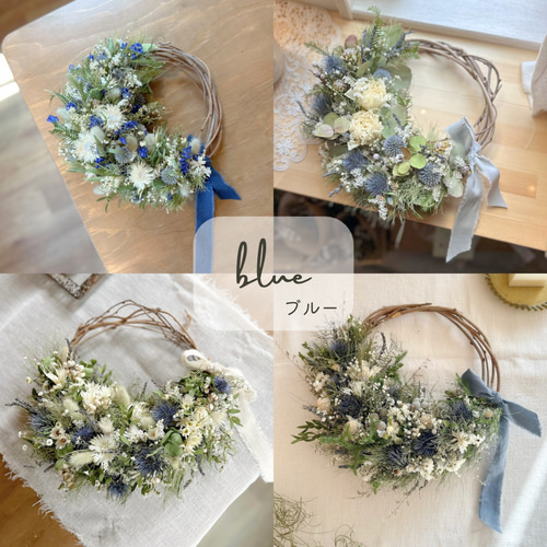 色が選べる》むすびリース Lサイズ《受注生産》ドライフラワーリース