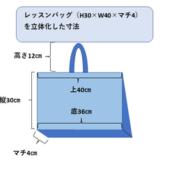 『小さなうさぎblue』レッスンバッグ・絵本袋リボン付き　入園入学【合計\7000円以上送料無料】 9枚目の画像