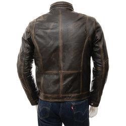 ヤギ革ユーズド加工ライダージャケット Goat Leather Distressed Rider Jacket 3枚目の画像