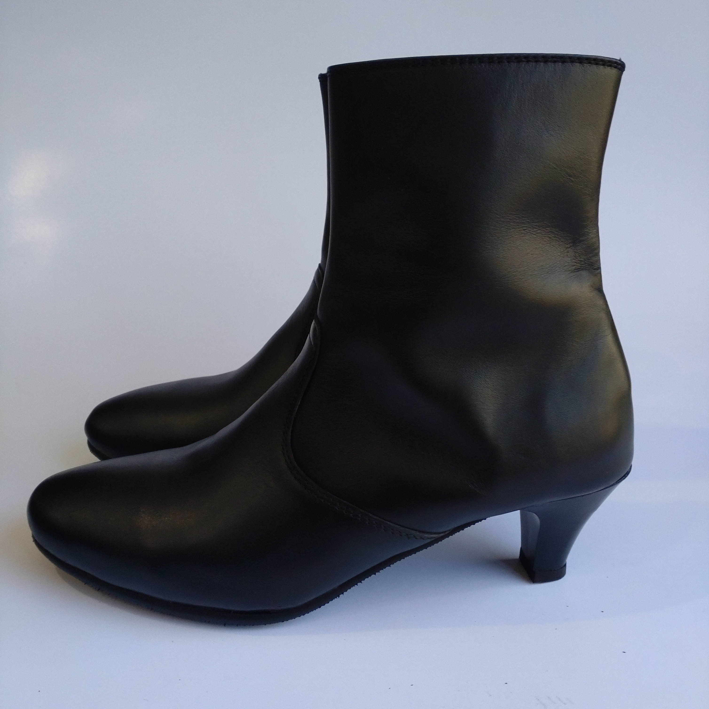 ★フォーマル★ブーツ★無料サイズ調整★レディース★本革★柔らかショートブーツ★サイドジップ★ブラック★