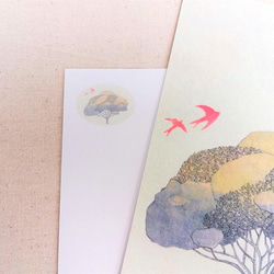 ポストカード３枚　木とツバメ 2枚目の画像