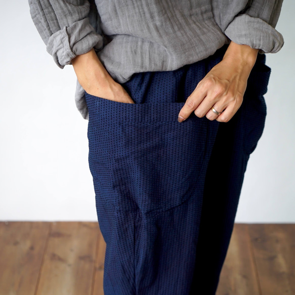 【福袋】寬鬆紗布T卹/灰色+露營工褲/海軍藍 第5張的照片