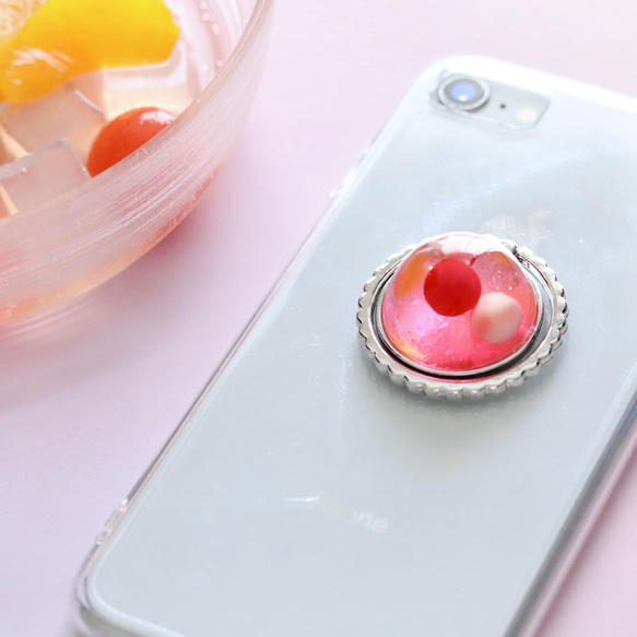 粉紅色水果賓治智慧型手機戒指 第2張的照片