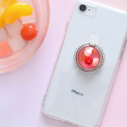 粉紅色水果賓治智慧型手機戒指 第1張的照片