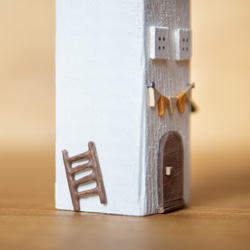 [客製化] 微型鐘樓&lt;白色&gt;木質室內北歐商品裝飾品兒童房禮物 第7張的照片
