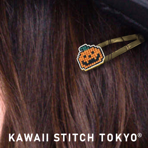 ハロウィンかぼちゃ【パッチンピン(シルバー)】パッチンどめ ぱっちん