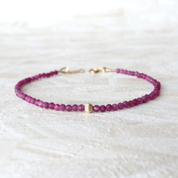 14kgf ルビー ラウンドカット ブレスレット(2mm) * 天然石