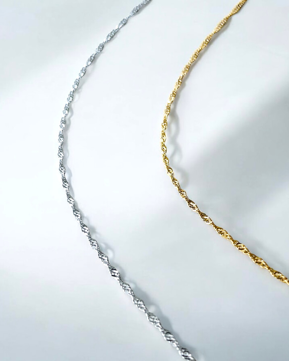 選べる豊富なサイズ✨金属アレルギー　316L サージカルステンレス　スクリューチェーン　ネックレス　つけっぱなし！OK♪ 6枚目の画像