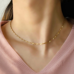 選べる豊富なサイズ✨金属アレルギー　316L サージカルステンレス　スクリューチェーン　ネックレス　つけっぱなし！OK♪ 5枚目の画像