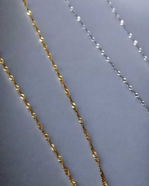 選べる豊富なサイズ✨金属アレルギー　316L サージカルステンレス　スクリューチェーン　ネックレス　つけっぱなし！OK♪ 7枚目の画像