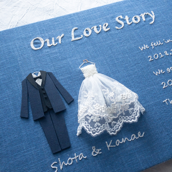 Our Love Story 刺繍ボード　カスタムオーダー　【受注生産】 4枚目の画像