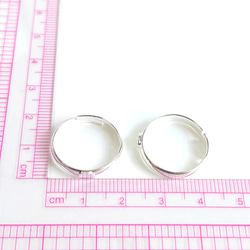【10個】 4mm皿  高品質・真鍮製  指輪リングパーツ  ホワイトシルバー 2枚目の画像