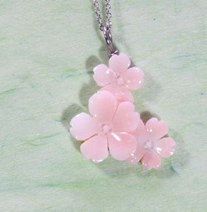 宝石珊瑚　さんご　花　 アクセサリー ・ジュエリー　ネックレス・ペンダント　No－01095