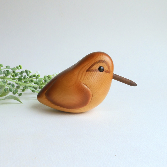 タマシギ ミニ (★台付き)   painted snipe / wooden bird 2枚目の画像