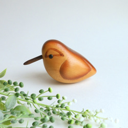 タマシギ ミニ (★台付き)   painted snipe / wooden bird 3枚目の画像