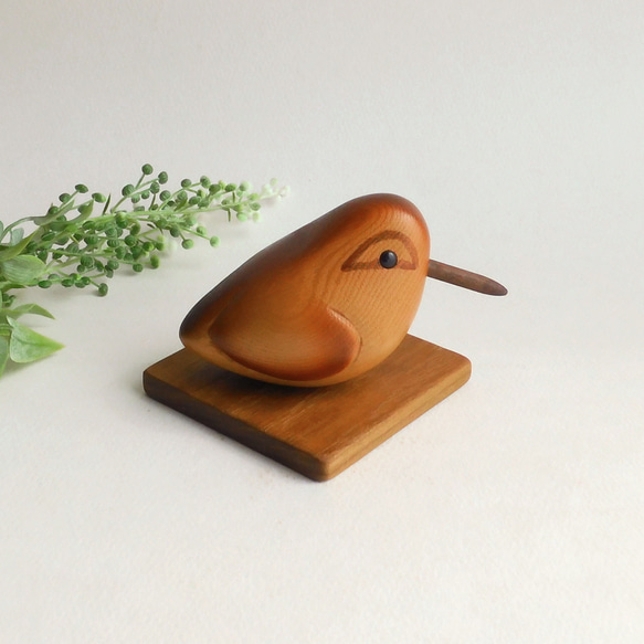 タマシギ ミニ (★台付き)   painted snipe / wooden bird 1枚目の画像