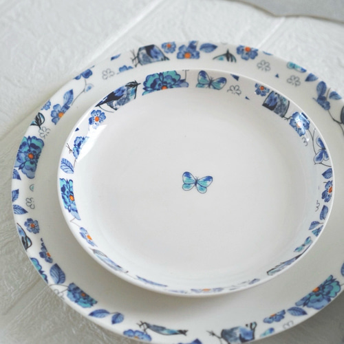 【美品】フランス？　シノワズリ　花鳥文様　ディナー皿　６枚セット 美品】フランス？シノワズリ花鳥文様ディナー皿6枚セット