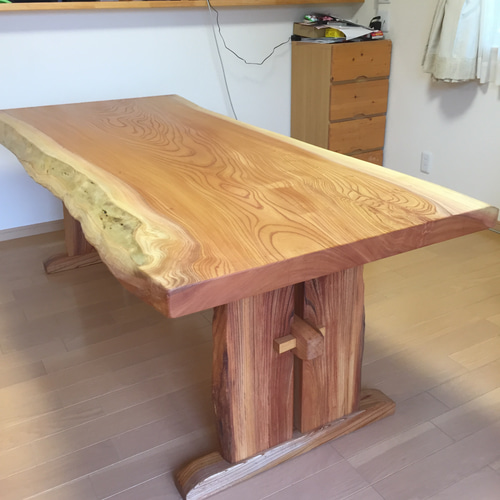欅一枚板テーブル ダイニングテーブル 一枚板テーブル工房 白山