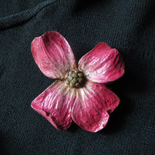 木彫り　トレイ　花柄　彫刻　ハナミズキ 木彫り トレイ 花柄 彫刻 ハナミズキ