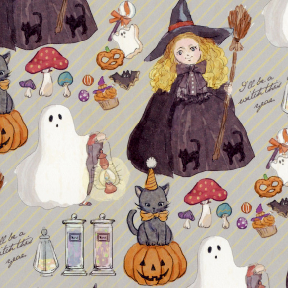 おしゃれ紙「ハロウィンの魔女」 A4 3枚入 かわいい魔女の仮装の