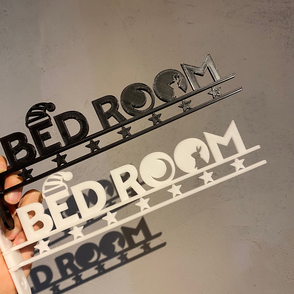 『BED ROOM（ベットルーム/寝室）』_サイン/看板/ルームプレート/案内板_008 11枚目の画像