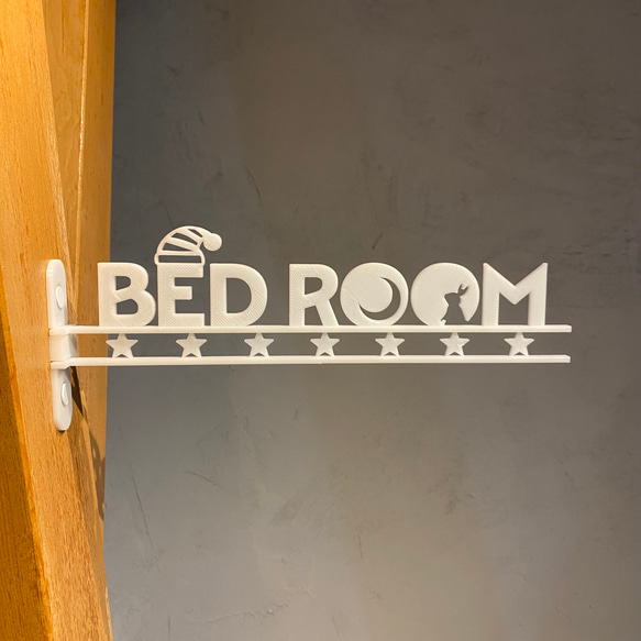 『BED ROOM（ベットルーム/寝室）』_サイン/看板/ルームプレート/案内板_008 2枚目の画像