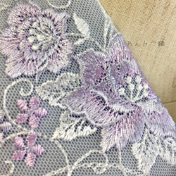 洗える刺繍半衿　くすみカラーの薔薇 5枚目の画像