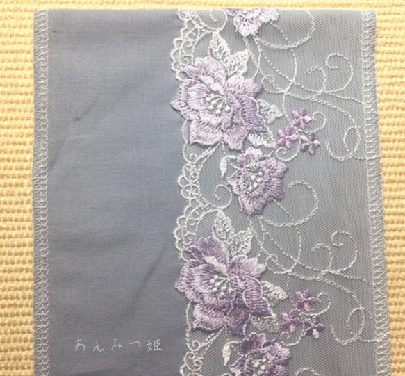 洗える刺繍半衿　くすみカラーの薔薇 8枚目の画像