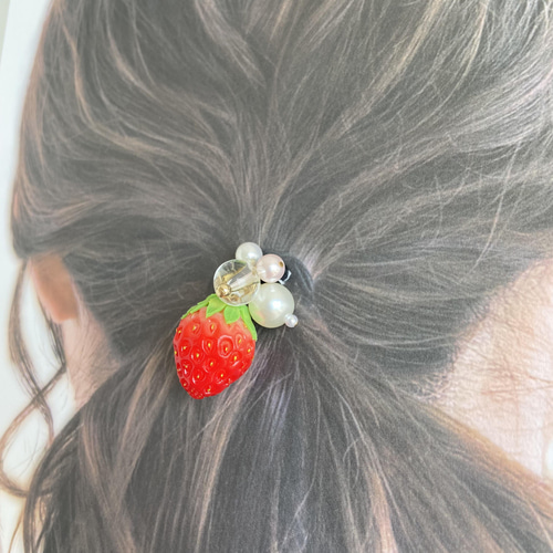 じゃらじゃら ヘアゴム ディープグリーン＆フロッキーグレー