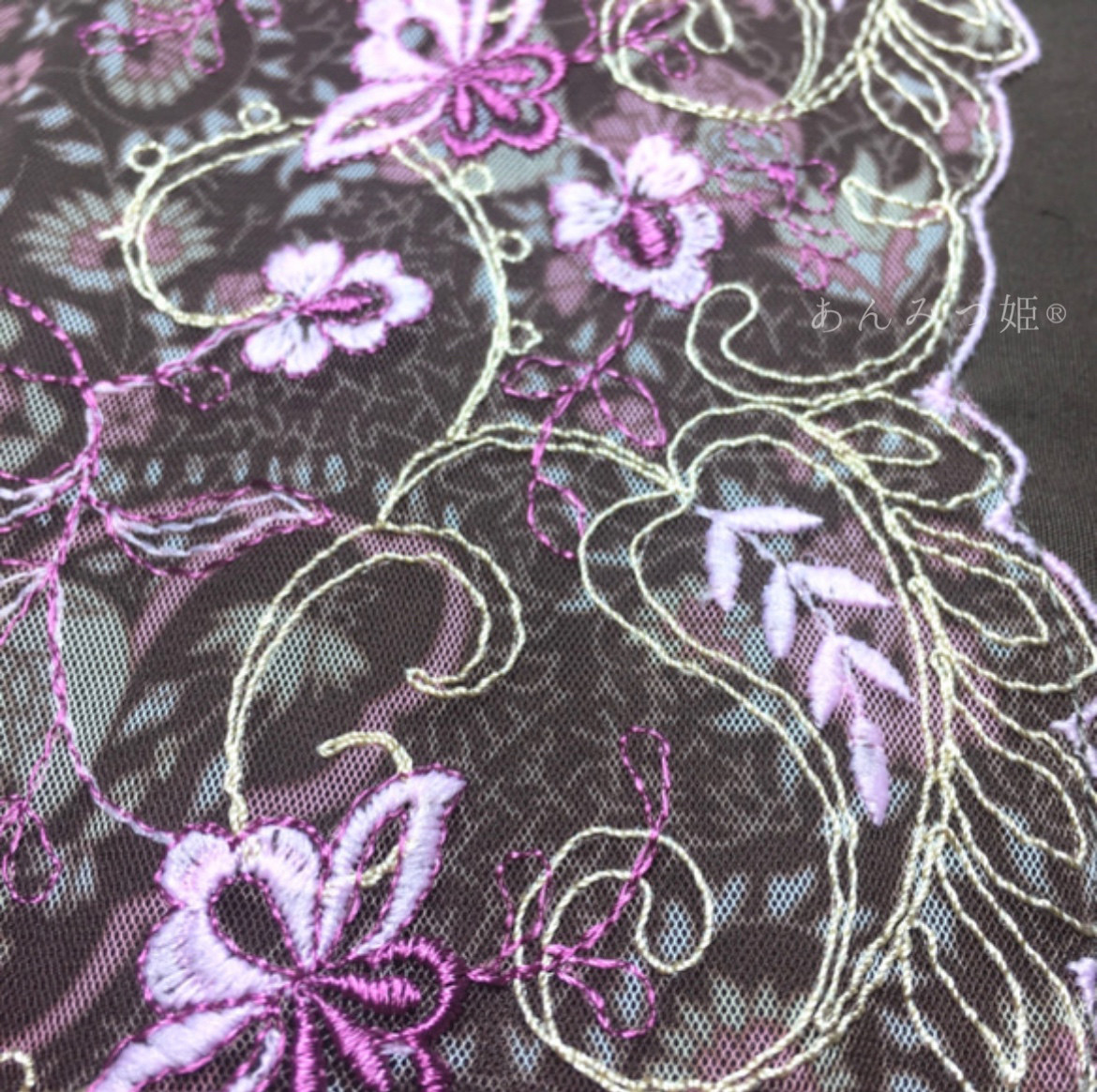 Agogopresbyhospital - 洗える刺繍半衿 秋桜色のお花刺繍【ラスト 