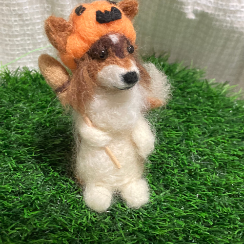 見本 羊毛フェルトハロウィンシェルティ 羊毛フェルト doglover 通販
