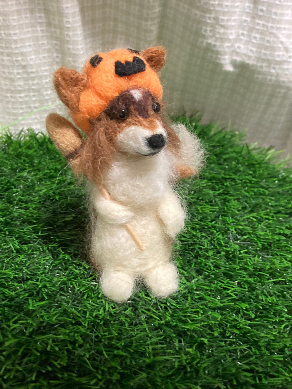 見本 羊毛フェルトハロウィンシェルティ 2枚目の画像