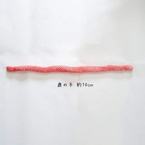 七五三/前撮り髪飾り金M】鹿の子（かのこ）ちんころ赤＆組紐