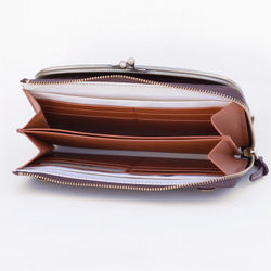 【人とは被らない】ゼブラ×ブラウン　ハラコ　お財布ショルダー　レディース　がま口　お財布ポシェット　aw-17nch 6枚目の画像