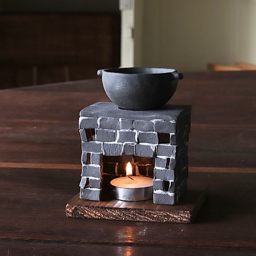 茶香炉 黒(角形)Tea incense burner(受注生産 茶香炉 黒(角形)Tea incense burner(受注生産