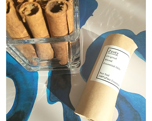 アロマセット【ブレンド精油（Zesty）とシナモンポプリのセット