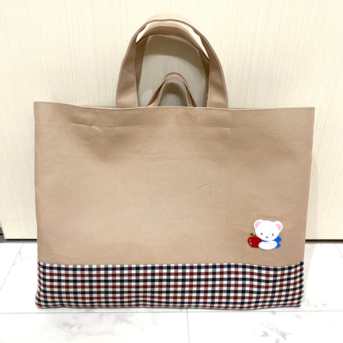 受注制作】パリ 犬 お散歩 女の子 お受験かばん 手提げかばん レッスン