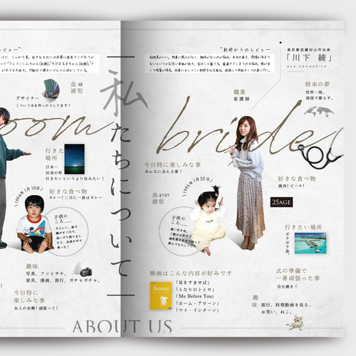 プロフィールブック《結婚式》［design番号81］（席次表や