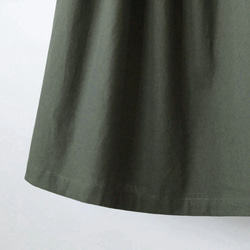 コットンリネン ギャザースカート（オリーブ）リネン 麻 ロング マキシ ポケット 7枚目の画像