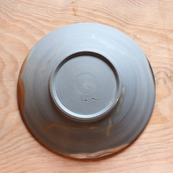 備前焼の２１ｃｍ深皿、パスタ皿、カレー皿（ブルーグレー） 5枚目の画像