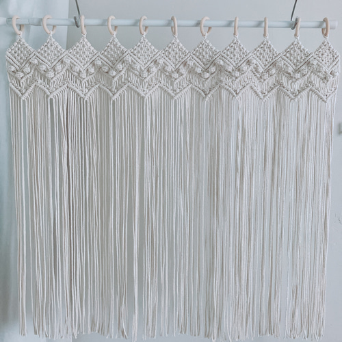 腰窓用・サイズセミオーダ！ マクラメカーテン カフェカーテン