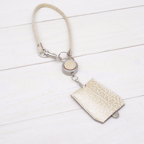 牛革リールキーカバー＜大人ゴールド＊型押し＞ キーケース kurmi 通販