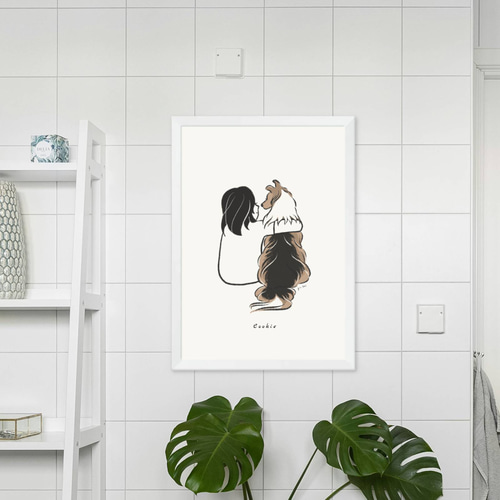ねえ聞いて】犬種が選べる名入れ可能 フレーム付き犬のイラスト
