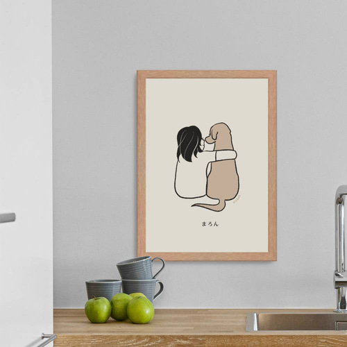ねえ聞いて】犬種が選べる名入れ可能 フレーム付き犬のイラスト