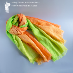 PSNY 手捲亞麻 Yoryu Gradation Paraquito 大圍巾 近江千歲 手染長圍巾 SG02 第7張的照片